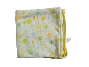 Vtg Carters Baby Blanket Lollipops & Popsicles Yellow Trim Print Rare Print 70s - Picture 1 of 7
