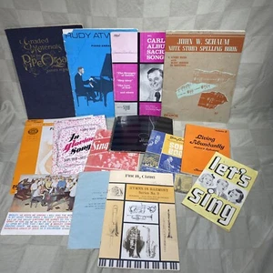 Lot of 13 Vintage Piano Sheet Music Books Folk Gospel Hymns - Picture 1 of 9