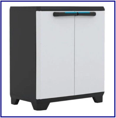 Armadio basso 2 ante 1 ripiano multiuso da giardino interno esterno bagno Keter - Immagine 1 di 4