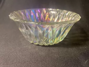 Vintage Hoosier Art Glass Decorative 6" Bowl Iridescent Carnival HG 4056 2 - Picture 1 of 14