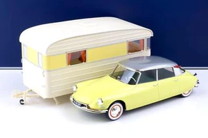 1:18 Norev Citroen DS 19 Jonquville yellow 1960 & Caravan Dengue Panoramic - Bild 1 von 3