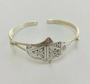Moroccan Bracelet Hamsa Tuareg Silver Handmade Tribal African Ethnic Boho Hippi - Picture 1 of 9