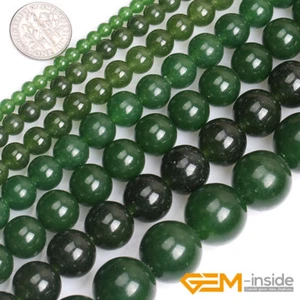 Cuentas redondas de piedras preciosas de jade verde de Taiwán para hacer joyas 15" 4 mm 6 mm 8 mm 10 mm - Imagen 1 de 60