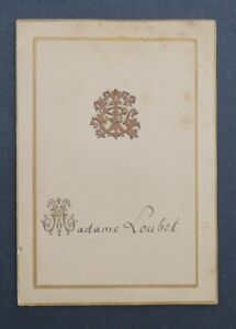 Menu présidentiel 1896 Madame LOUBET présidence du Sénat restaurant card