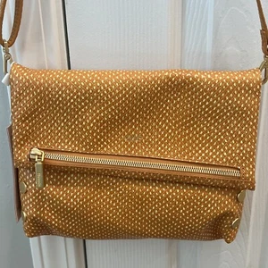 Hammitt VIP Medium Apricot Tan Snake Leather Foldover Crossbody NWT B7 - Picture 1 of 10