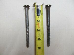 VINTAGE GIANT WOOD SCREWS-VICTORIAN ERA-CAME FROM FRENCH CARVED TABLE-4.5 INCH