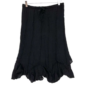 Drawstrings of Malibu Gauzy Layered Skirt Size XL Fairy Whimsigoth Artsy Black - Imagen 1 de 9