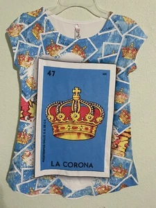 La Corona Women’s Mexican Loteria T-Shirt Novelty Fitted Tee Sz XS/S NEW - Picture 1 of 2