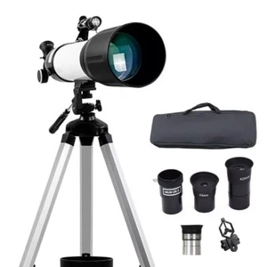Telescope 80mm Aperture 500mm FL,20x-375x Magnification,w/Barlow Lens & Tripod - Picture 1 of 10