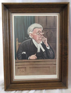 The Right Hon. Lord Upjohn Print Ralph Sallon Wood Law Lawyer Judge Frame VGUC - Picture 1 of 7