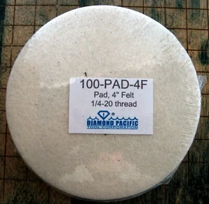  rle 4" FELT POLISH PAD w/1/4"-20 bolt FOR PIXIE - Picture 1 of 3