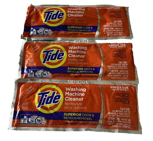 Tide + Oxi Washing Machine Cleaner 3 Pouch Odor Remover Maintenance Fresh Scent