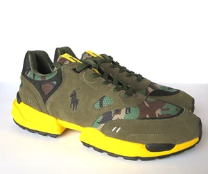 Polo Ralph Lauren Camo Jogger Shoes (size 14) Sneakers Suede Textile Cushioned - Picture 1 of 7