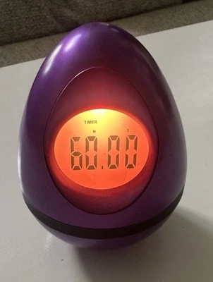 Easter Egg Shaped Clock w colorful lights Alarm Date Timer Temperature  - Image 1 of 4