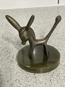 SEBA SILVER PLATED DONKEY RING HOLDER FAUX ONYX BASE WALTER BOSSE STYLE ENGLAND - Picture 1 of 7