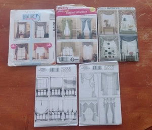 5 Packs Of Window Treatment Patterns. 4 New/1 Used. Curtains, Valances, Shades - Picture 1 of 6