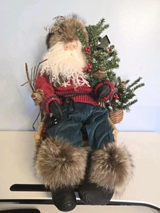 Bouquet Enterprises zeitlose Sammlerstücke Weihnachtsmann sitzend auf Stuhl mit Vögeln 19 Zoll - Bild 1 von 15