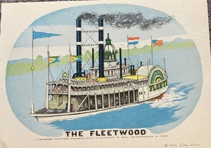 The Fleetwood On The Ohio River Steamboat Print 1955 - Picture 1 of 3