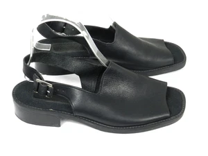 ENZO ANGIOLINI Womens  8M Black Leather  Strappy  Heel Sandals Open Toe - Picture 1 of 9