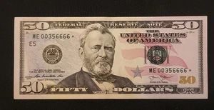*STAR*2013-FW-D $50 DOLLAR  FEDERAL RESERVE NOTE~CRISP UNCIRCULATED  ME 00356666 - Picture 1 of 6