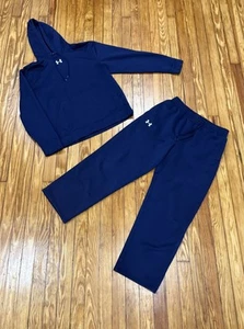 VTG Y2K Men’s Under Armour Fleece Hoodie & Sweatpants Set Size Small / Medium - Picture 1 of 3