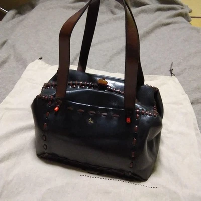 Bolso de mano HENRY CUIR Mini Boston de cuero negro de diseñador buen estado Foto 1 de 4