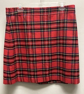 J Crew klassisch rot Schottenkaro A-Linie gefüttert Damen Rock Gr. 14 - Bild 1 von 6