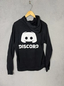 Official Discord Mens Sweatshirt Medium Black Hoodie Double Sided Logo Full Zip - Picture 1 of 10