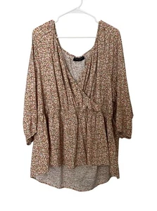 Lane Bryant Pequeño Floral Cuello en V Cintura Elástica Alto Bajo Boho Cottage Core Talla 26 - Imagen 1 de 9