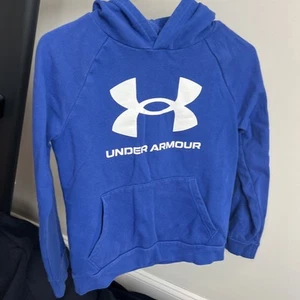 Under Armour Youth Boys Sweatshirt Blue Sz Youth Medium YMD ColdGear Loose GUC - Picture 1 of 7