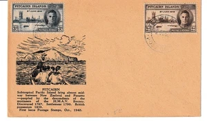 1946 PITCAIRN ISLANDS FIRST DAY ISSUE COVER CACHET FOUNDING HISTORY - Picture 1 of 2