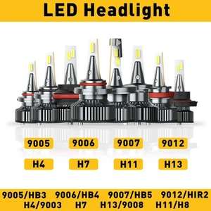 9005 H11 Combo LED Headlight High Low Beam Bulbs Kit 6500K Super White Bright - Picture 1 of 35