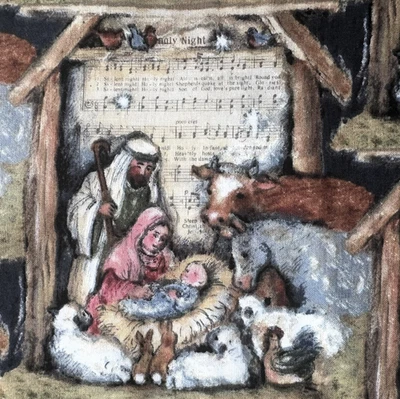 Parche de Belén de Tela de Navidad Susan Winget Pesebre Escena Retazos - 1/2 Yarda Foto 1 de 4