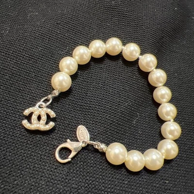 Chanel Pearl Bracelet Elegant Silver Tone with Pearls Used - Image 1 of 4