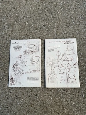 Винтажная адвент-карта Hallmark мастерская Санта-Клауса и старомодный рождественский календарь - Изображение 1 из 4