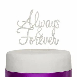 Always & Forever Cake Topper - Bridal Shower, Wedding Party Decoration (Silver) - Picture 1 of 5