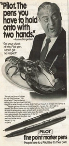 1982 Vintage Print Ad Pilot Fine Point Marker Pens Rodney Dangerfield Lobster - Picture 1 of 2