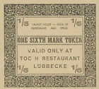 1/6 Mark Token TOC H Restaurant Lübbecke = 1 Penny, britisches Kantinengeld, NRW