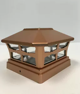 2/4/6/8/10/12pcs Outdoor Copper Color Plastic Solar Post Cap Light with One LED - Picture 1 of 15