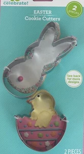 2 pc Bunny Chick Cookie Cutters Easter Baking Craft Clay Fake Bakes Decor - Picture 1 of 1