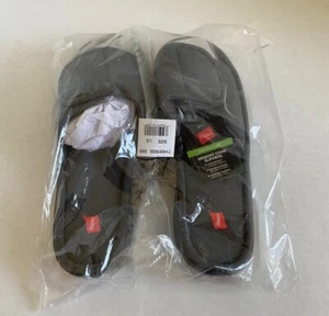 Zapatilla Hanes Para Hombres Grande 9.5 10 10.5 Velco Punta Abierta Deslizable Espuma con Memoria Zapatos L - Imagen 1 de 12