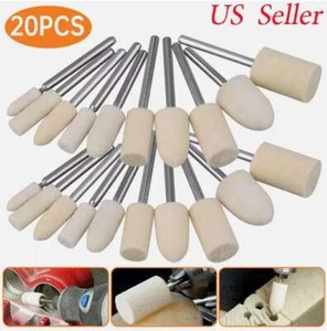 20Pcs Felt Polishing Buffing Pads Wheel Wool Plastic Rotary Tool Kit for Dremel - Picture 1 of 12