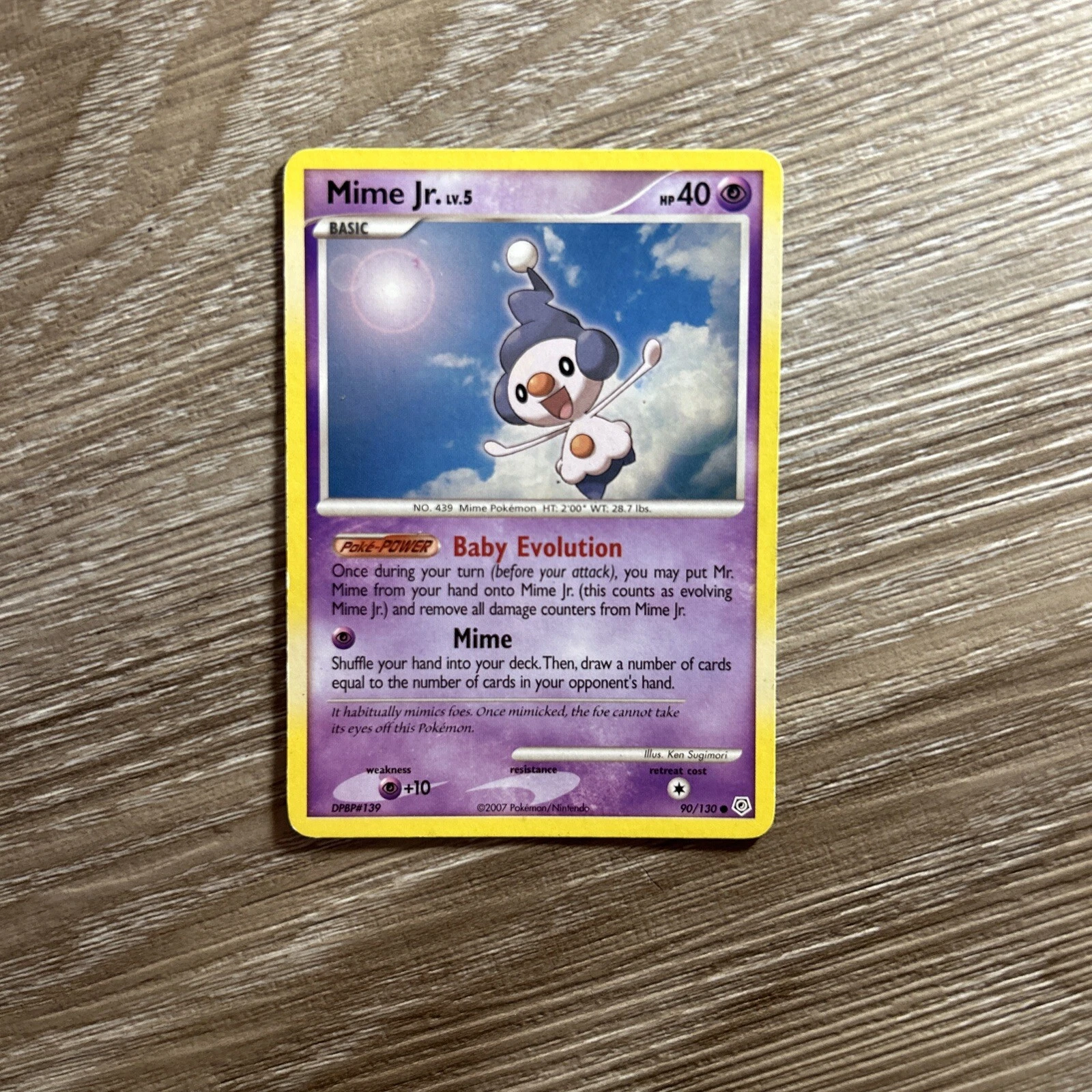 Mime Jr. 90/130 LP Non Holo Diamond Pearl Baby Pokemon Card!