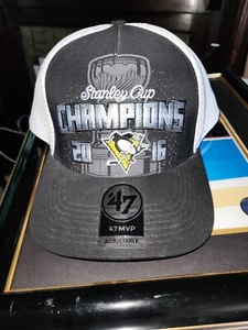 PITTSBURGH PENGUINS 2016 STANLEY CUP CHAMPIONS '47 ADJUSTABLE HOCKEY HAT NEW - Picture 1 of 16