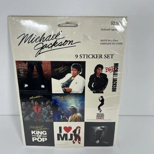 MICHAEL JACKSON 9-Piece STICKER SET - Album Covers Off the Wall/Smooth Criminal+ - Picture 1 of 4