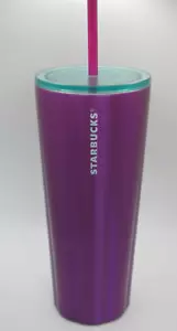 STARBUCKS TUMBLER 24 oz Stainless Scalloped Purple Lilac Mint. - Picture 1 of 8