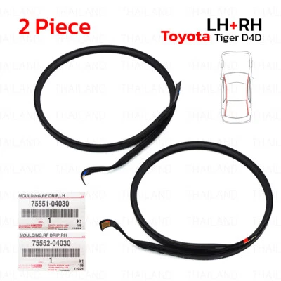 For Toyota Hilux Tiger D4D 4Dr 2002 - 04 Roof Drip Side Finish Molding Seal - Image 1 of 4