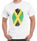 Jamaikanisch Flagge Finger Aufdruck Herren T-Shirt