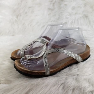 THINK Th! Silberne Slipper Freizeit Sandalen Damen Größe US 8 EUR 39 - Bild 1 von 6