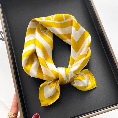 Lenço feminino 100% seda vintage cabeça despojada pescoço cabelo lenço 53*53 - Imagem 1 de 4